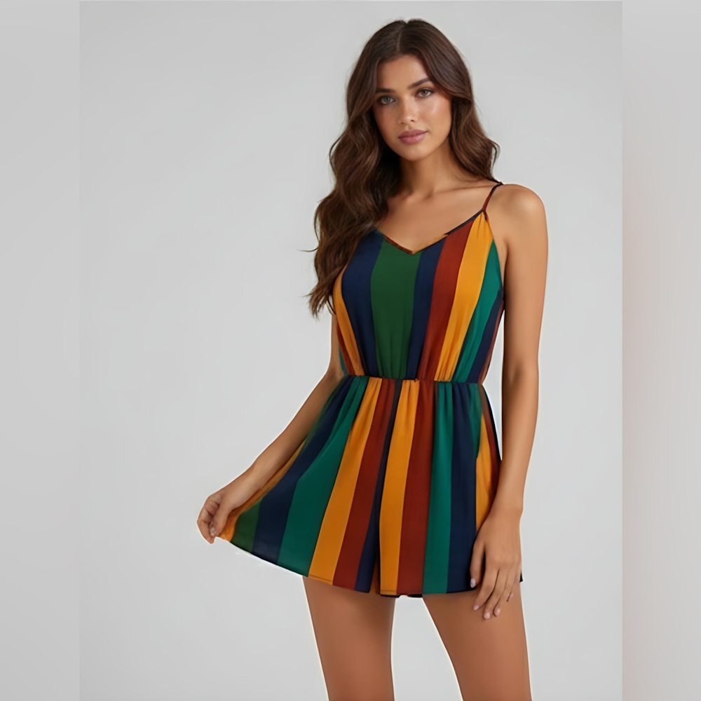 LAST ONE 🔥 Multi Colour Striped Romper - Picture 1 of 6